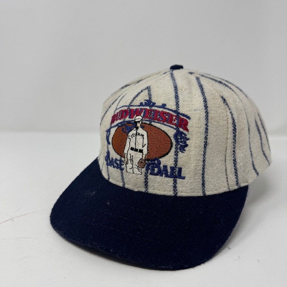 Vintage American Needle Mens Budweiser Baseball Hat OSFM White Stains Preowned